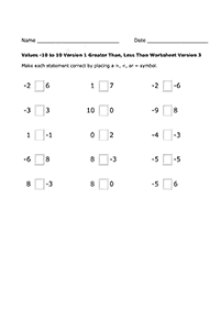 Größer als weniger als - Arbeitsblatt 62
