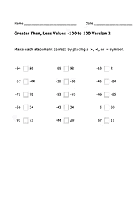 Größer als weniger als - Arbeitsblatt 66