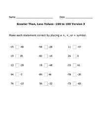 Größer als weniger als - Arbeitsblatt 68