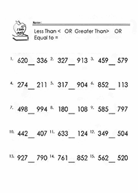Größer als weniger als - Arbeitsblatt 73