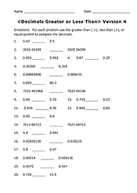 Größer als weniger als - Arbeitsblatt 74