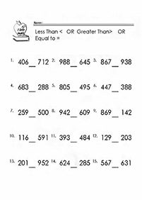 Größer als weniger als - Arbeitsblatt 77
