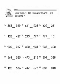 Größer als weniger als - Arbeitsblatt 85