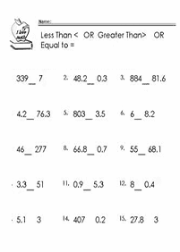 Größer als weniger als - Arbeitsblatt 92