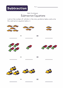 Einfache Subtraktion - Arbeitsblatt 20