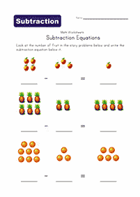 Einfache Subtraktion - Arbeitsblatt 28