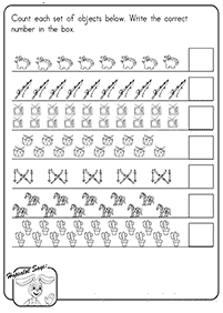 Zählen Arbeitsblätter - Arbeitsblatt 44