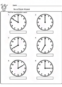 Aprender a leer la hora (reloj) – hoja de actividad 108