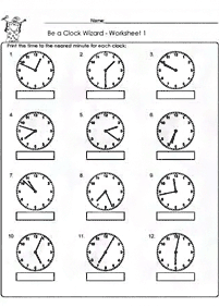 Aprender a leer la hora (reloj) – hoja de actividad 109