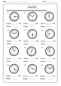 Aprender a leer la hora (reloj) – hoja de actividad 128