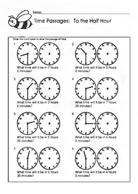 Aprender a leer la hora (reloj) – hoja de actividad 131