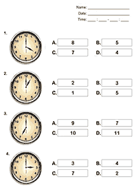 Aprender a leer la hora (reloj) – hoja de actividad 16