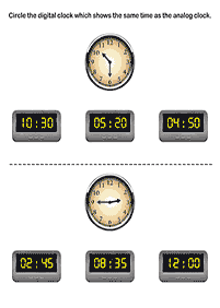 Aprender a leer la hora (reloj) – hoja de actividad 40