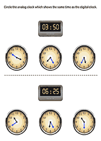 Aprender a leer la hora (reloj) – hoja de actividad 50