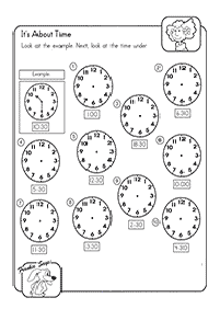 Aprender a leer la hora (reloj) – hoja de actividad 7