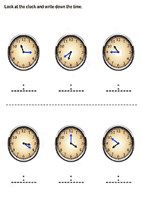 Aprender a leer la hora (reloj) – hoja de actividad 73