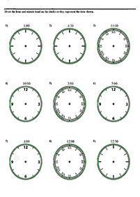 Aprender a leer la hora (reloj) – hoja de actividad 78