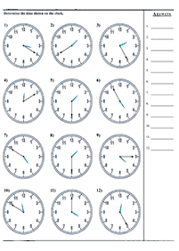 Aprender a leer la hora (reloj) – hoja de actividad 79