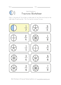 Hojas de actividades de fracciones – hoja de actividad 14