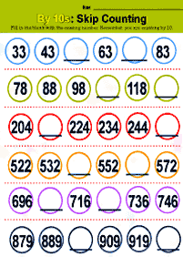 Matemática para niños – hoja de actividad 165