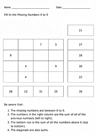 Matemática para niños – hoja de actividad 211