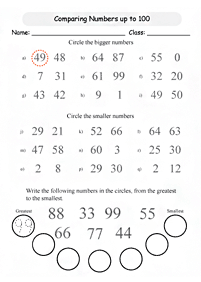 Matemática para niños – hoja de actividad 212