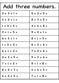 Matemática para niños – hoja de actividad 271