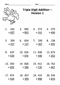 Matemática para niños – hoja de actividad 286