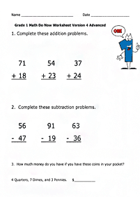 Matemática para niños – hoja de actividad 290