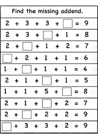 Matemática para niños – hoja de actividad 291