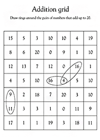 Matemática para niños – hoja de actividad 46