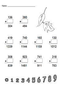 Matemática para niños – hoja de actividad 59