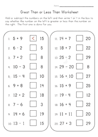 Matemática para niños – hoja de actividad 89