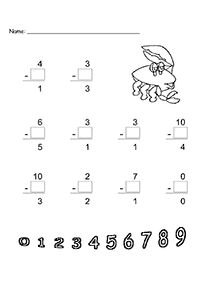 Resta simple – Hoja de actividad 51