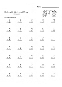 Resta simple – Hoja de actividad 68