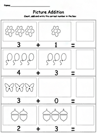 Sumas simples para niños- Hoja de actividad 33