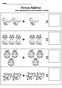 Sumas simples para niños- Hoja de actividad 42