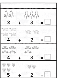 Sumas simples para niños- Hoja de actividad 7