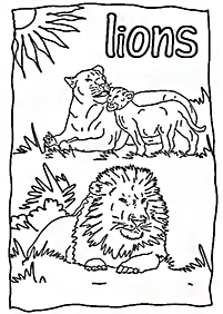 Páginas para colorear de leones - página 89