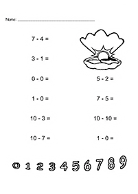 सरल अंक घटाना - वर्कशीट (कार्यपत्रक) 35