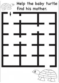 子供向けの簡単な迷路 - ワークシート104