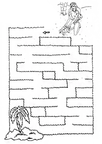 子供向けの簡単な迷路 - ワークシート43