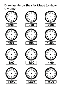 いま何時？（時計）- ワークシート3