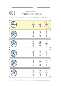 分数ワークシート - ワークシート10