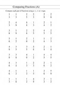 分数ワークシート - ワークシート124