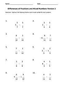 分数ワークシート - ワークシート139