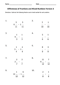 分数ワークシート - ワークシート143