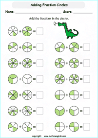 分数ワークシート - ワークシート164