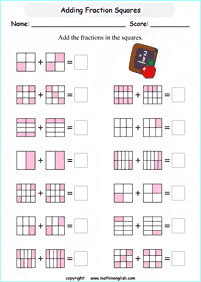 分数ワークシート - ワークシート165