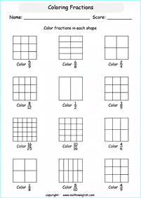 分数ワークシート - ワークシート46